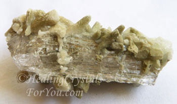 Clear Danburite covered with quartz